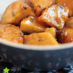 Orange Glazed Tempeh and lavender