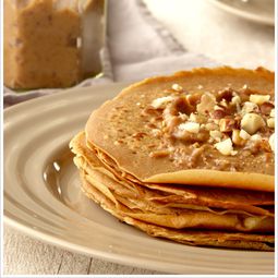 Pancakes with chestnut flour and dried fruit spread