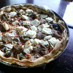 Pizza eggplant and feta