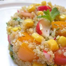 Quinoa in monochrome yellow, orange, pink and red