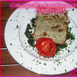 Ricotta cake, dried tomatoes and peppers
