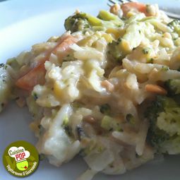 Risotto with lentils, vegetables and coconut milk