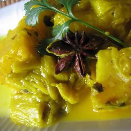 Tajine rhubarb and sweet potato with star anise