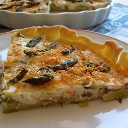 Vegan cake with asparagus