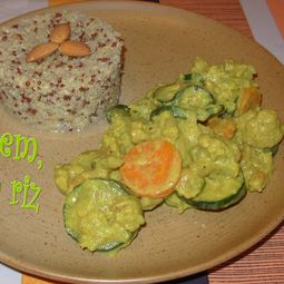 Vegetable curry with almond and tonka bean