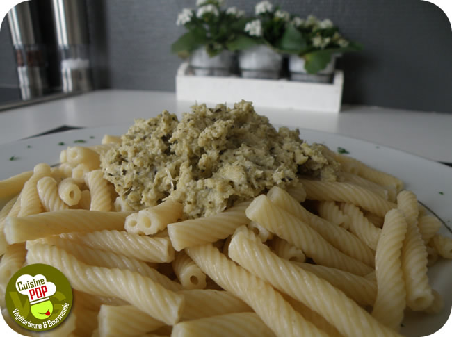 Artichoke Pesto on Twisted Macaroni