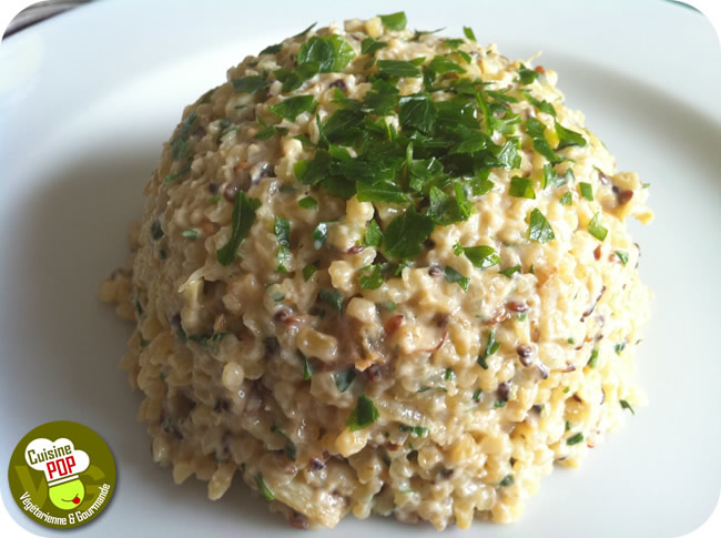 Bulgur zucchini risotto with sesame