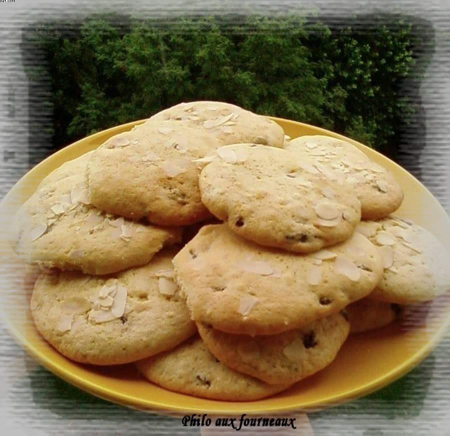 Cookies with raisins and almonds