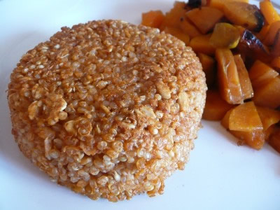 Crispy Quinoa and sauteed carrots