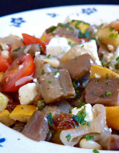 Eggplant Caponata and Zucchini