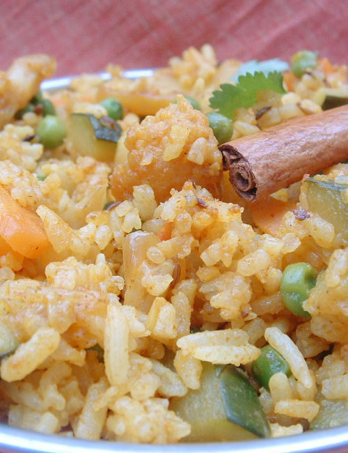 Indian Recipe Pulao rice with vegetables