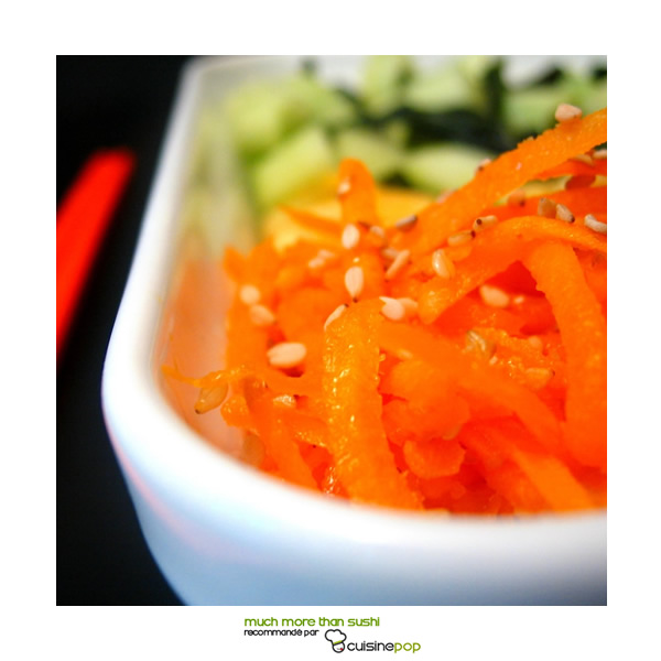 Japanese cucumber salad and carrots