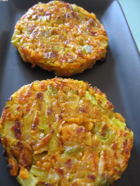 Leek and sweet potato hash browns