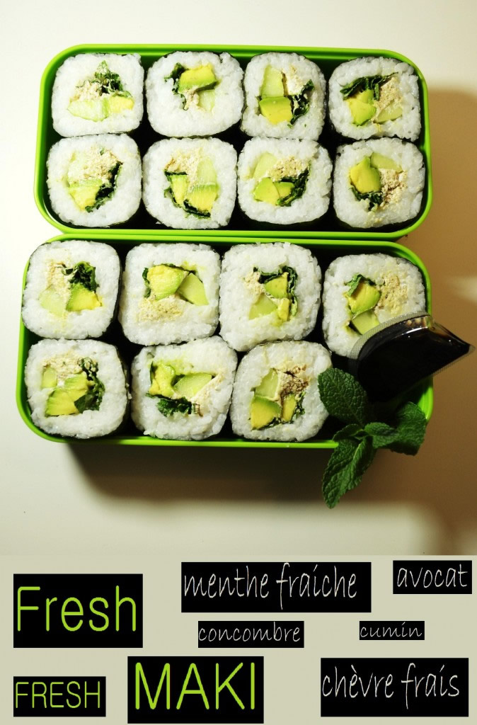 Maki Fresh: Fresh Mint / goat cheese / cucumber / lawyer / cumin