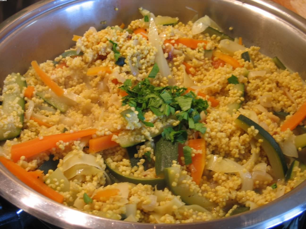 Millet risotto with vegetables