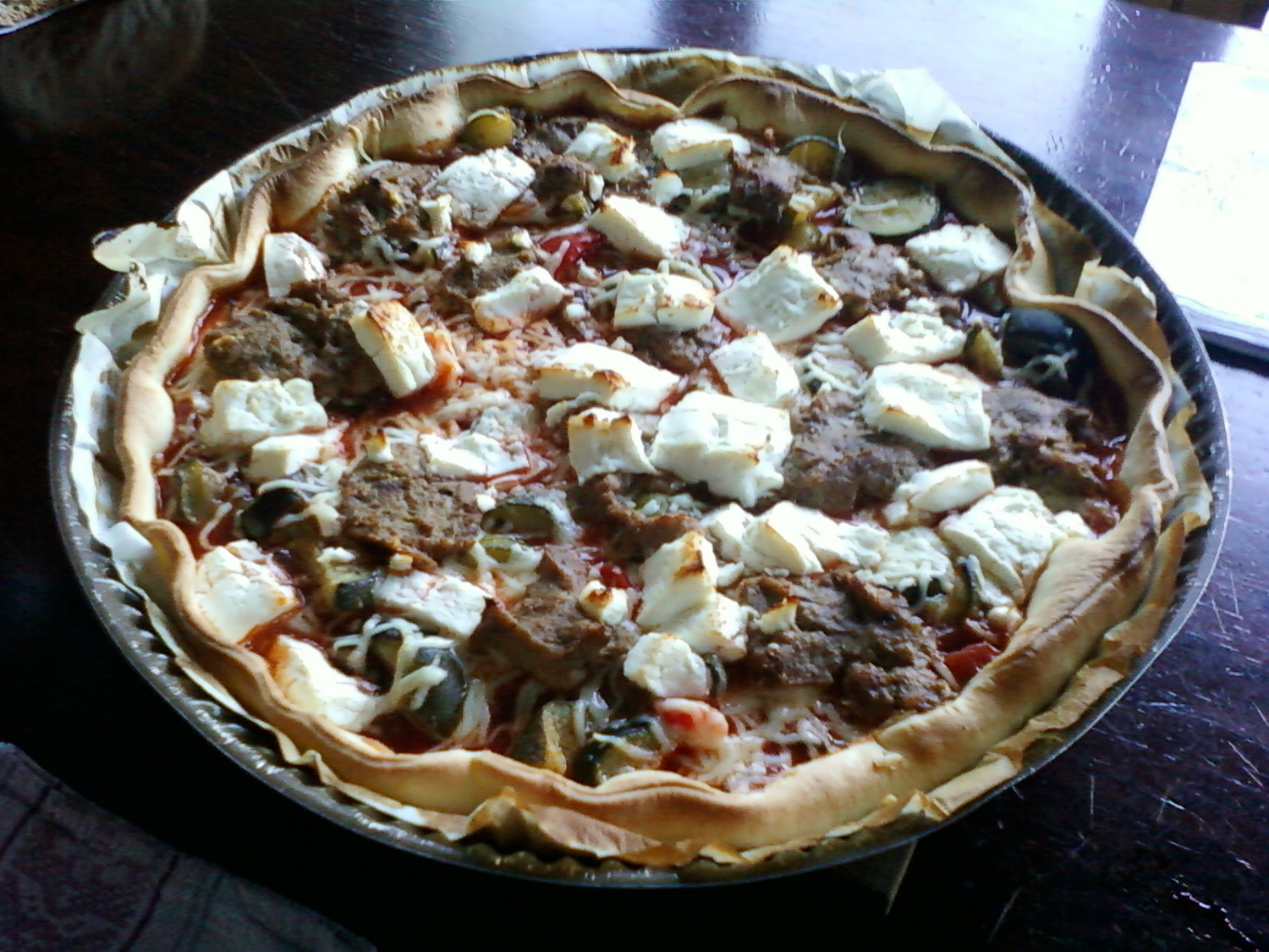 Pizza eggplant and feta