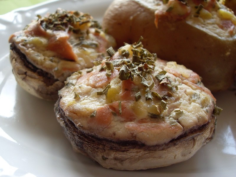 Potatoes and mushrooms with Paris peasants filled (vegan)