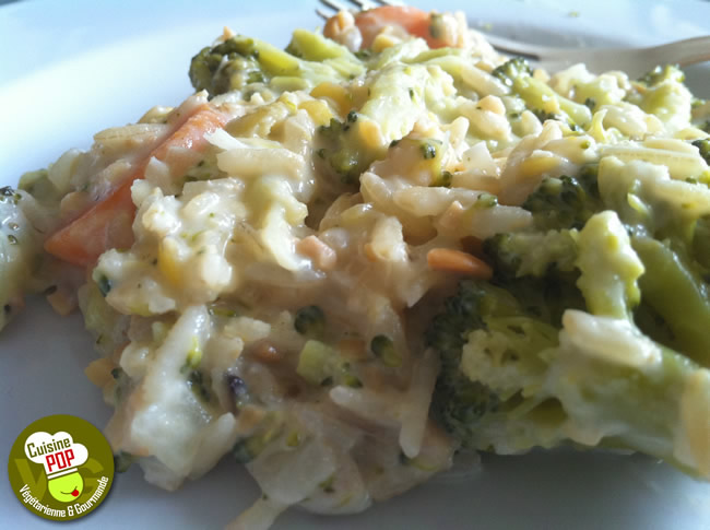 Risotto with lentils, vegetables and coconut milk