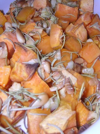 Roasted sweet potatoes with rosemary