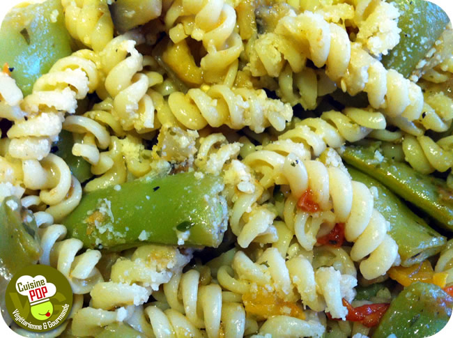 Roasted vegetables and wholegrain fusilli