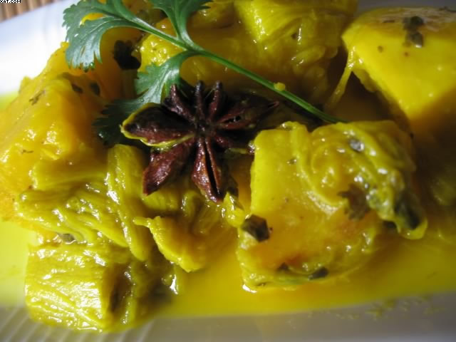 Tajine rhubarb and sweet potato with star anise