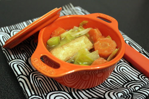 Tofu casserole with vegetables and miso