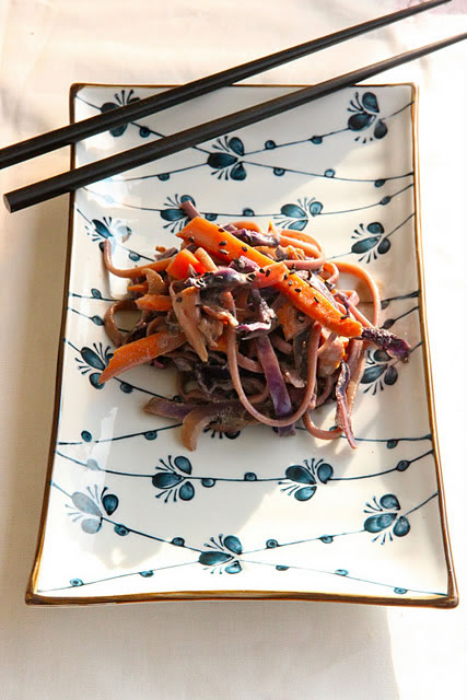 Udon noodles with autumn colors