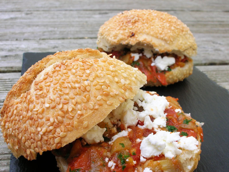 Veggie Burger Tomato and Feta