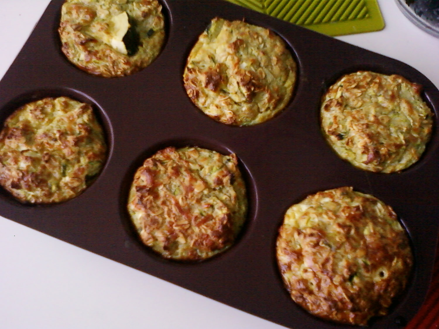 Zucchini pancakes and oatmeal