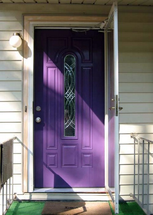 12 exquisite front door designs in purple color