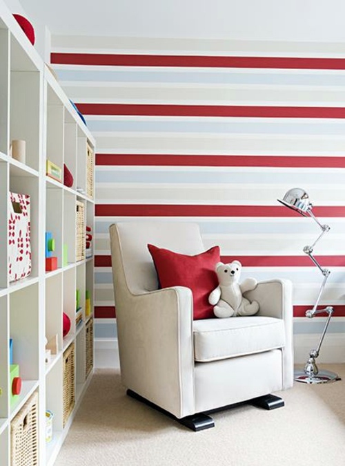 12 more ideas for attractive wall decoration with stripes