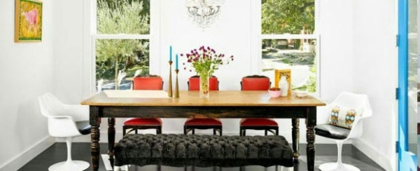 15 gorgeous dining room in red, white and black