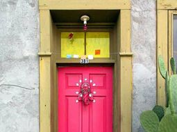 12 cool ideas for pink creative door design
