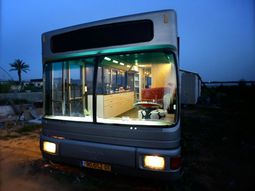 A beautiful modern house in Sharon, Israel, mastered from a discarded old bus