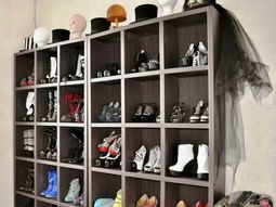 A DIY shoe rack may seem interesting and chic