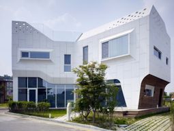Attractive white designer house located in South Korea