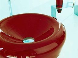 Bathroom Ideas – striking colored washbasin