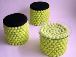 Chair design from tennis balls from Gabriel Coch