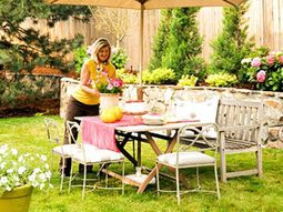 Create a shaded seating area in the garden