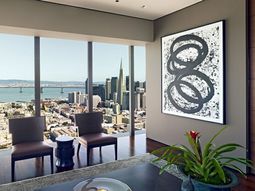 Creative wall design with abstract art