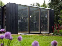 Cube Garden House serves as a home library
