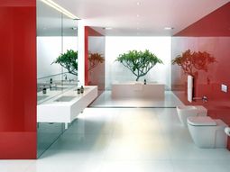 Design with Color: When to use red in the bathroom?