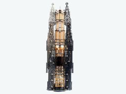 Designer coffee maker in the form of a Gothic cathedral