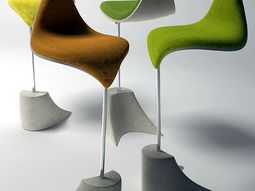 Designer furniture – chairs standing "The Leaf" – inspired by nature