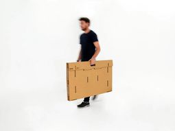 Exceptional furniture -Ausgefallener table made of cardboard paper