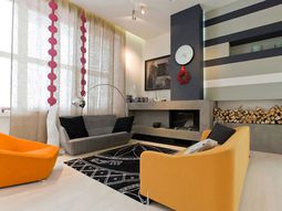 Fun living room design with modern flair