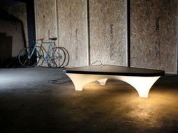 Innovative practical table lamp – Static Plastic Table by Han Koning