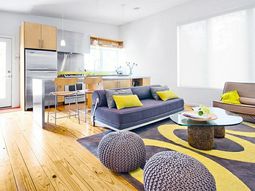 Living room color scheme – gray and yellow