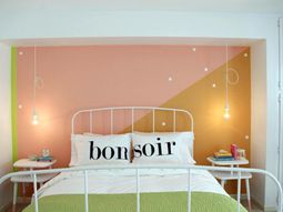Magical bedroom in pastel colors for girls
