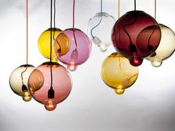 Meltdown ball lamp stained glass by Johan Lindstén